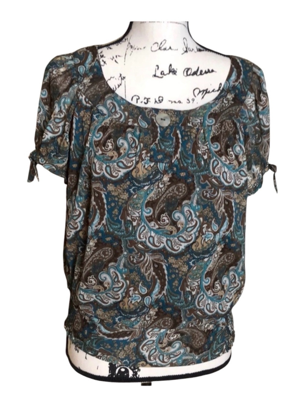 Paisley Print Blouse Women’s Size Petite S
